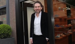 Rupert Sanderson outside his new Great Portland Street store in London.